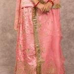 Gajri Pink Dabka Zardozi Work Poshak | Candlenight Pink Bamber Satin | Jaipurio Designer Collection